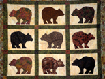 Grizzly Bear quilt made by Celeste Azevedo